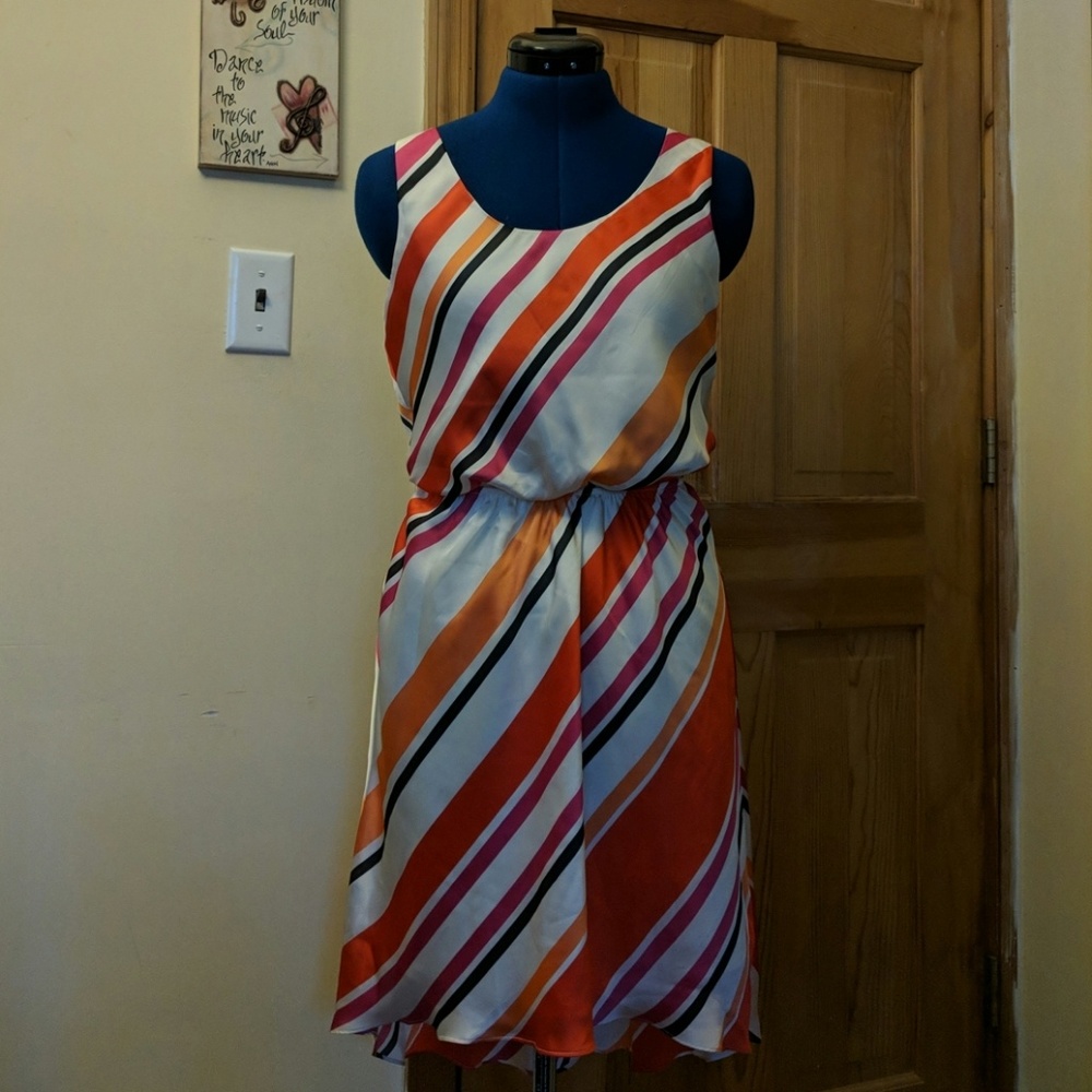 Express Striped Hi-Lo Sleeveless Dress
